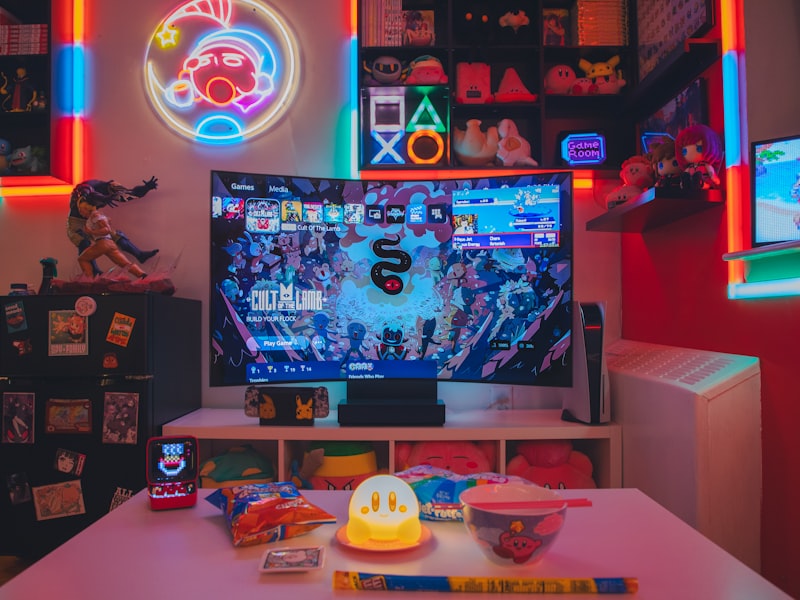 Shelves lined with colourful board game boxes